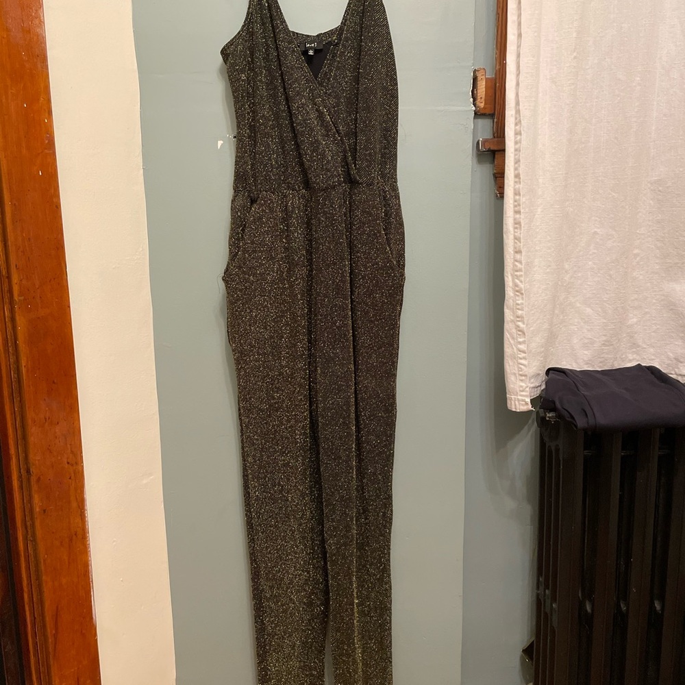 Love Black and Gold Speckled Jumpsuit